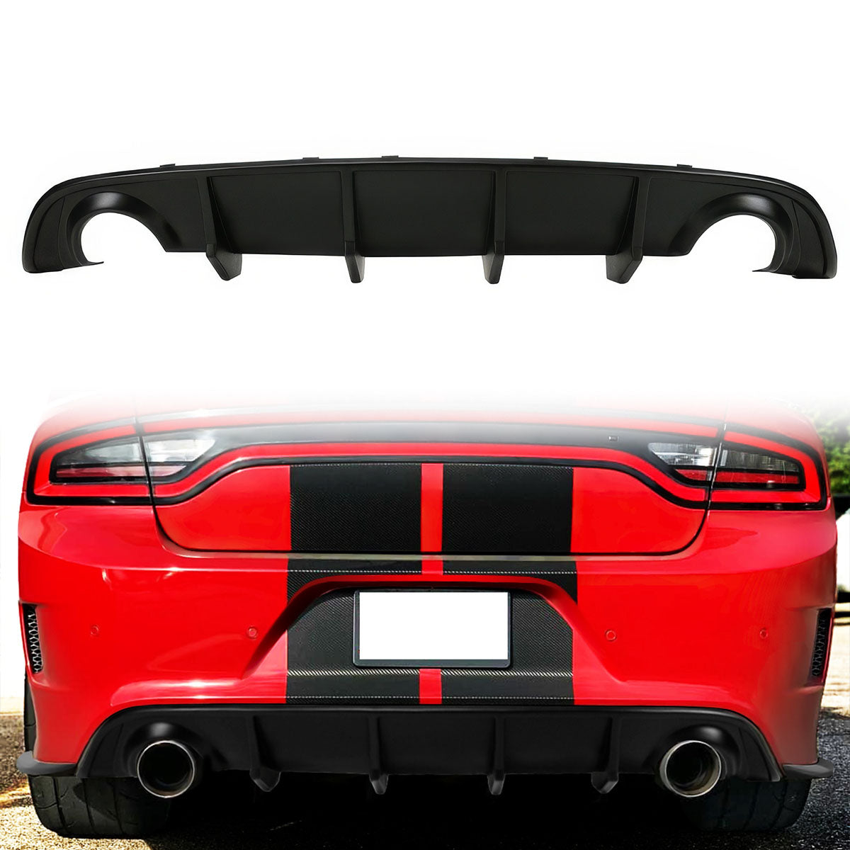 2015-2024 Dodge Charger SRT V2 Rear Diffuser with Reflective Tape PP