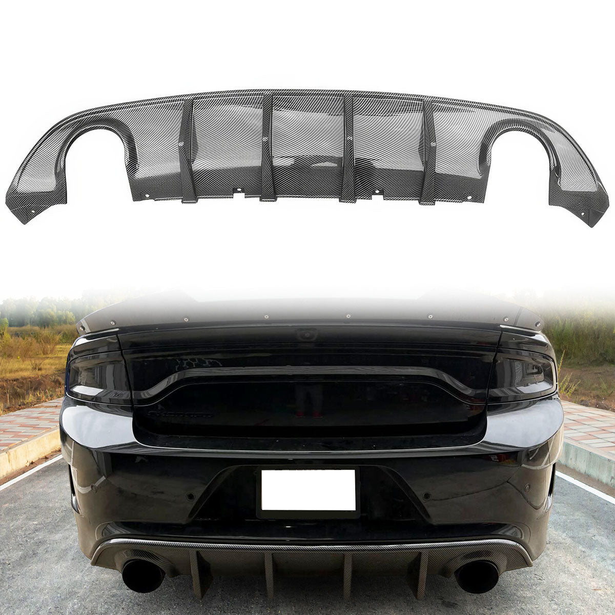 2015-2024 Dodge Charger SRT V3 Rear Diffuser with Reflective Tape PP