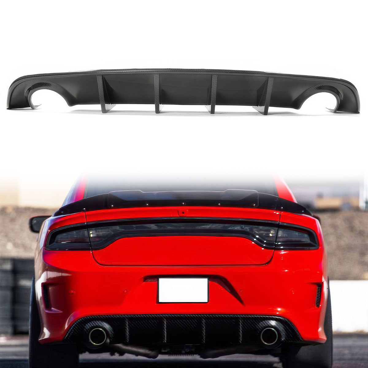 2015-2024 Dodge Charger SRT V3 Rear Diffuser with Reflective Tape PP