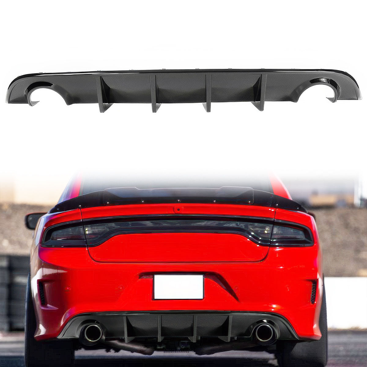 2015-2024 Dodge Charger SRT V3 Rear Diffuser with Reflective Tape PP