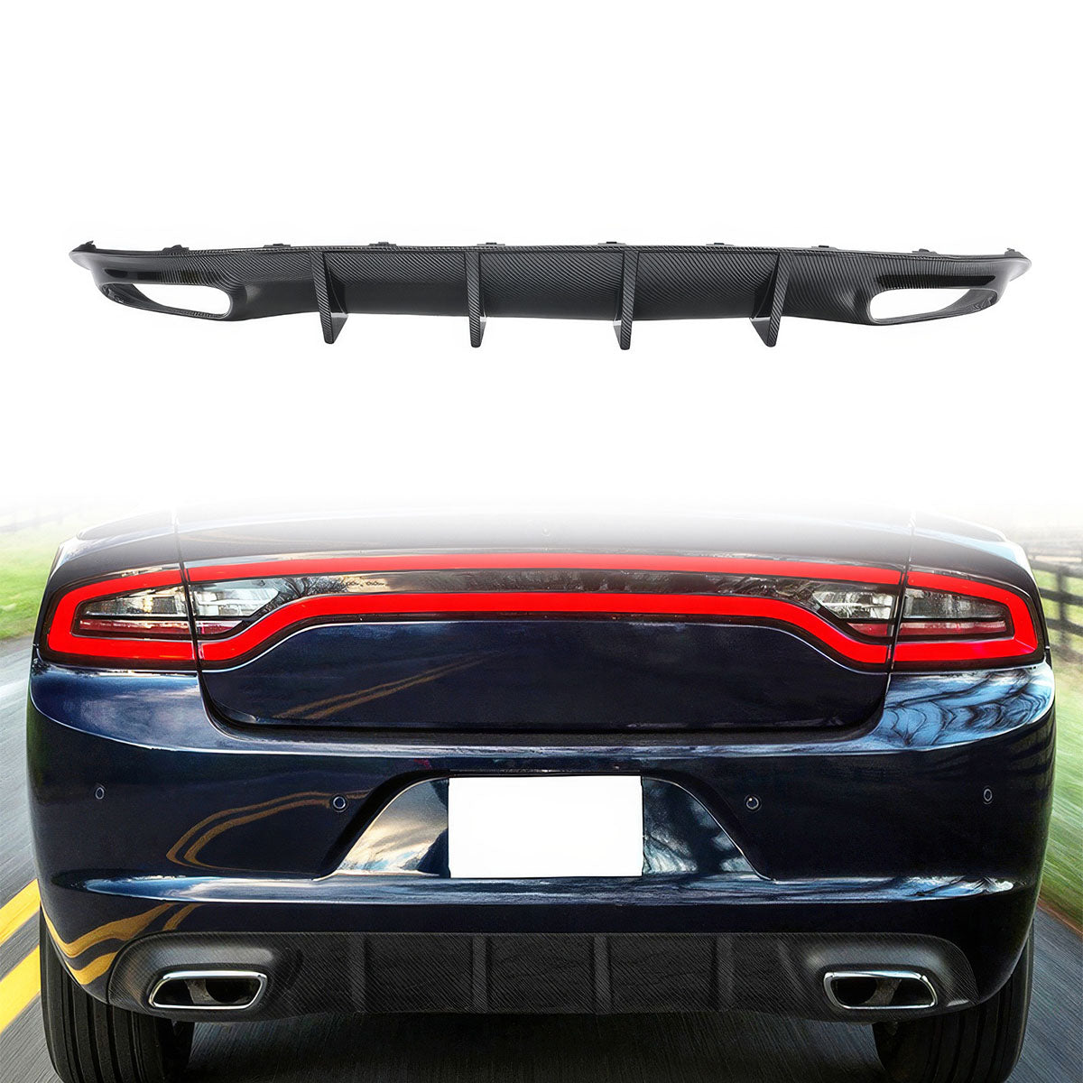 2015-2024 Dodge Charger V2 Style Rear Diffuser Bumper Lip PP