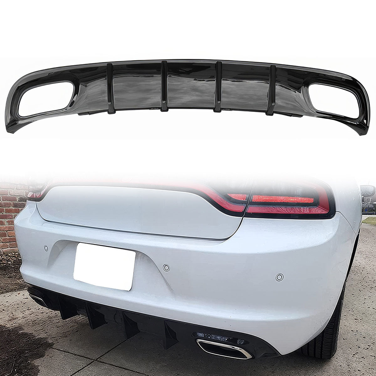 2015-2024 Dodge Charger V2 Style Rear Diffuser Bumper Lip PP