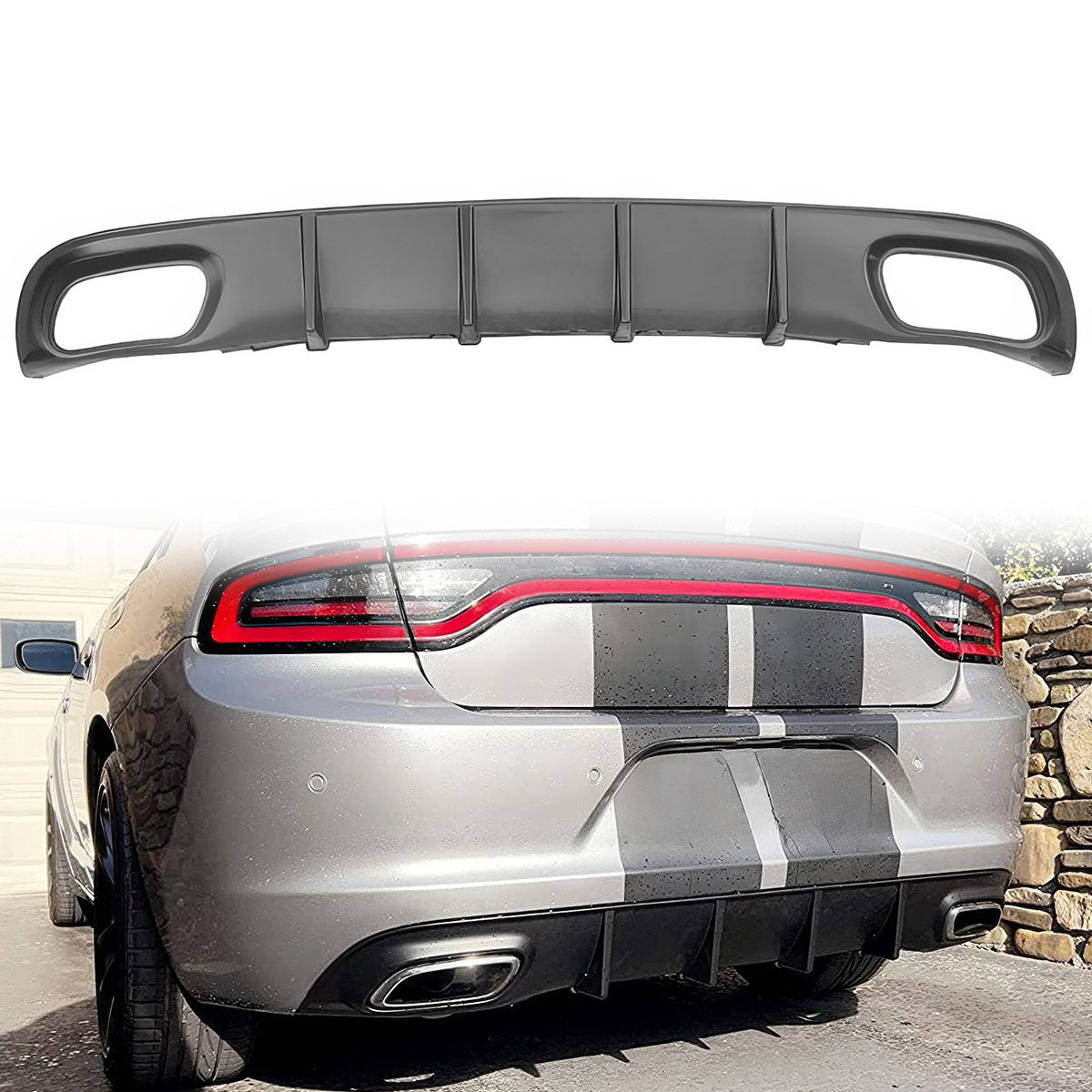 2015-2024 Dodge Charger V2 Style Rear Diffuser Bumper Lip PP