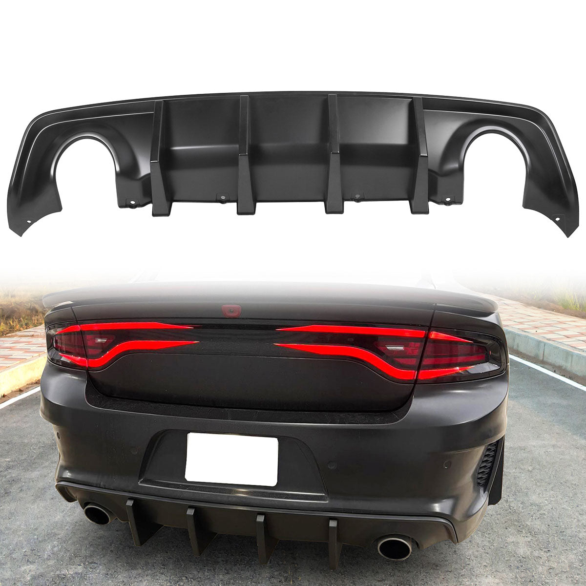 Rear Bumper Diffuser for 2020-2024 Dodge Charger Widebody IKON Style P