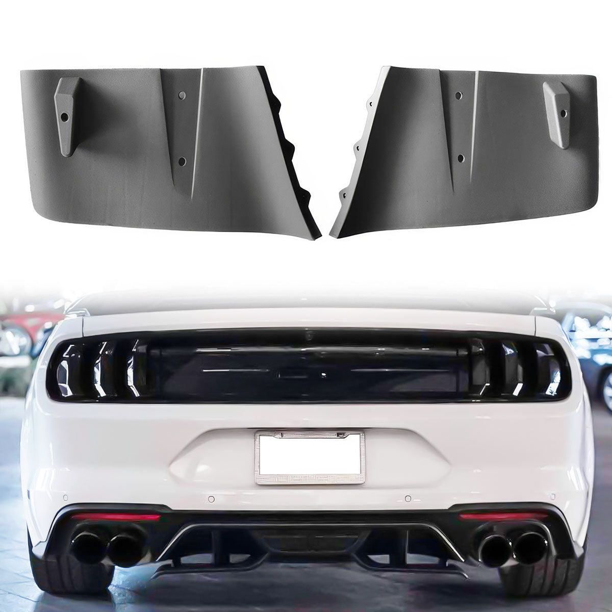 2018-2024 Ford Mustang GT Unpainted Black Rear Bumper Diffuser