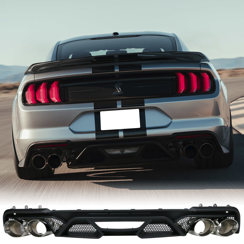 2018-2024 Ford Mustang GT500 Style Unpainted Rear Bumper Diffuser PP