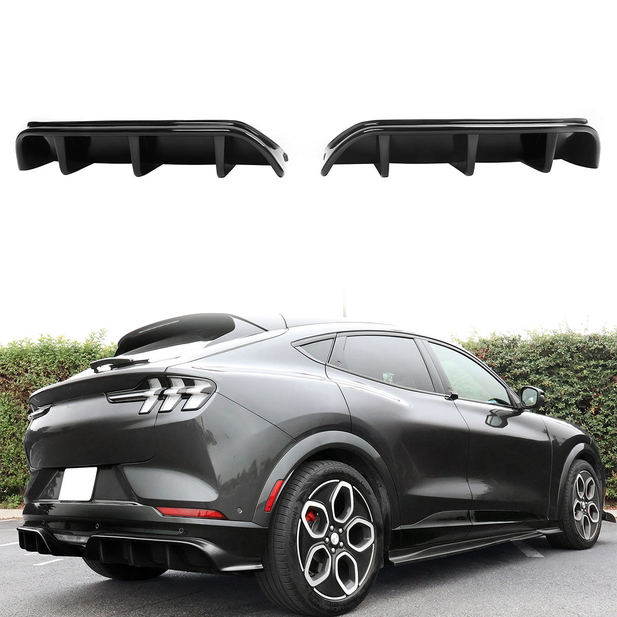 2021-2024 Ford Mustang Mach-E GT Gloss Black Rear Bumper Lip Diffuser