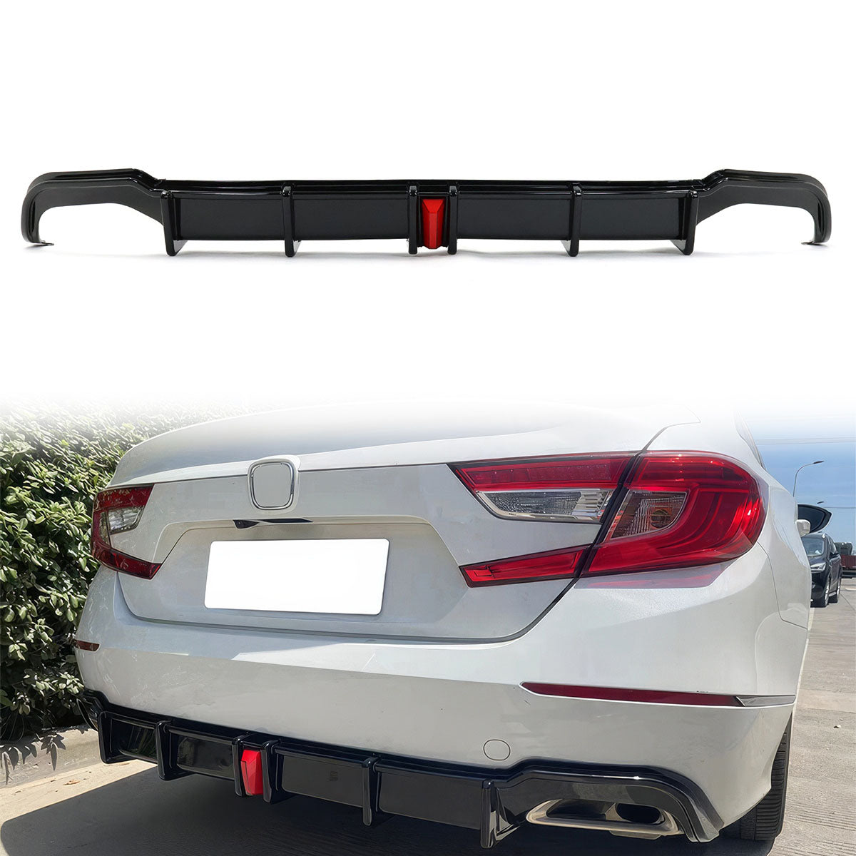 2018-2022 Honda Accord Sport LED Rear Lip Diffuser Gloss Black