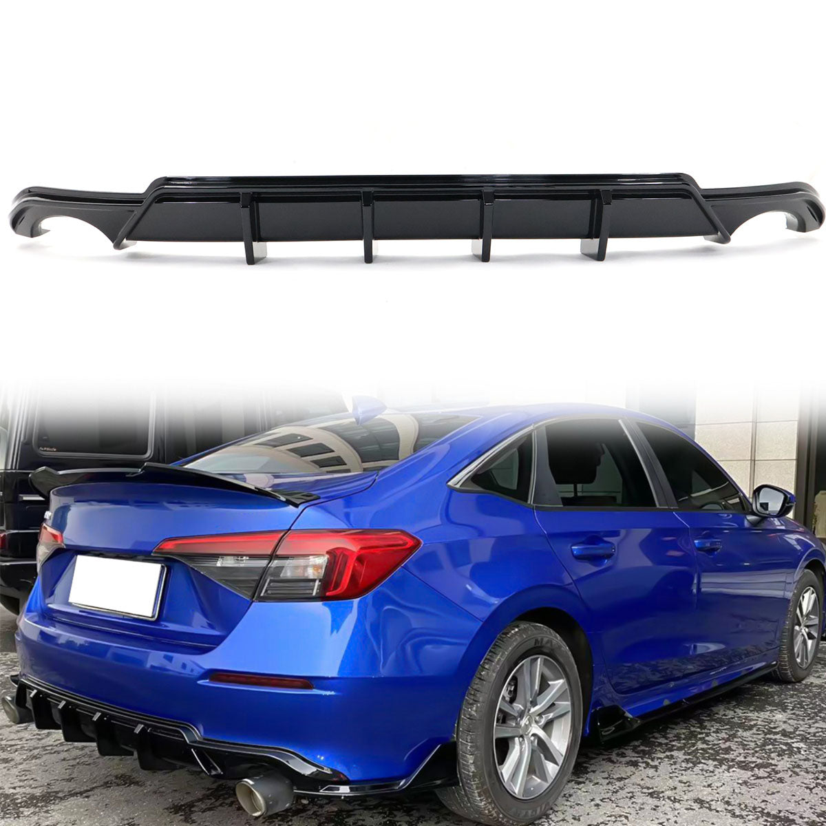2022-2024 Honda Civic FE-C Style Rear Bumper Lip Diffuser Gloss Black