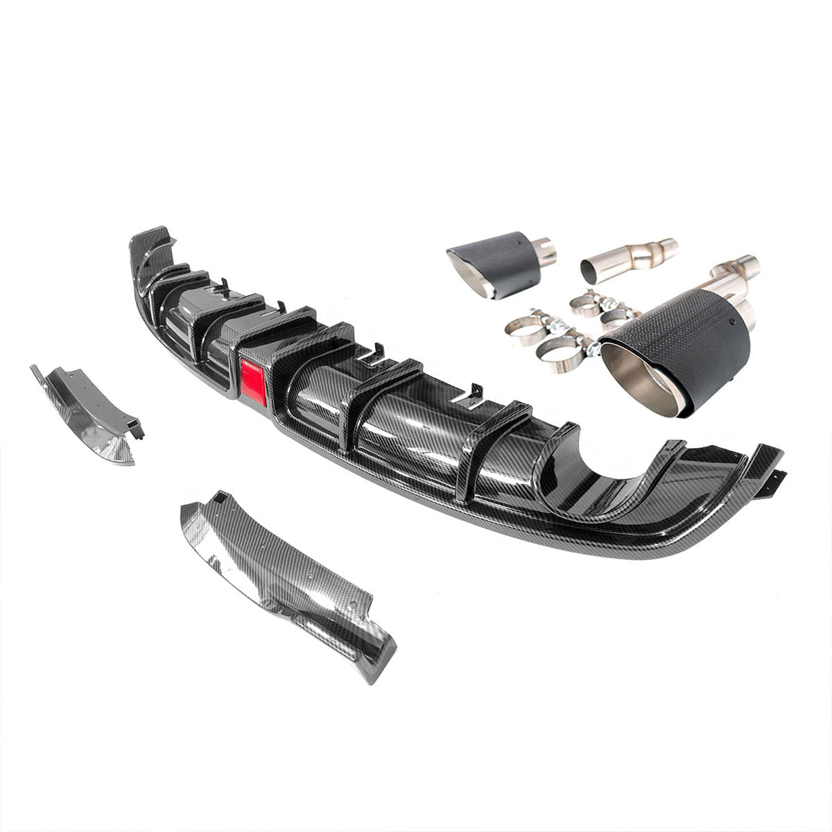 2022-2024 Civic EX/Touring/Si Sedan Gloss Rear Diffuser W/LED+Dual Tip
