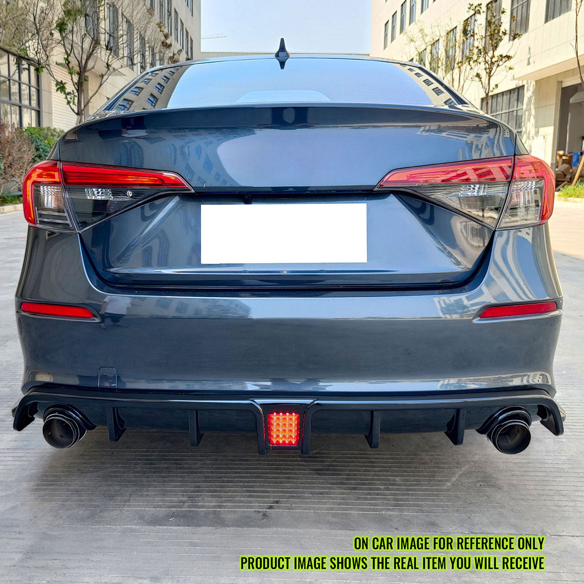 2022-2024 Civic EX/Touring/Si Sedan Gloss Rear Diffuser W/LED+Dual Tip