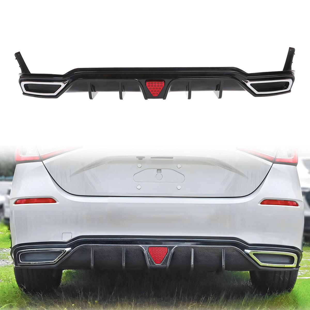 2022-2024 Honda Civic Rear Diffuser Lip W/ Corner Spats PP