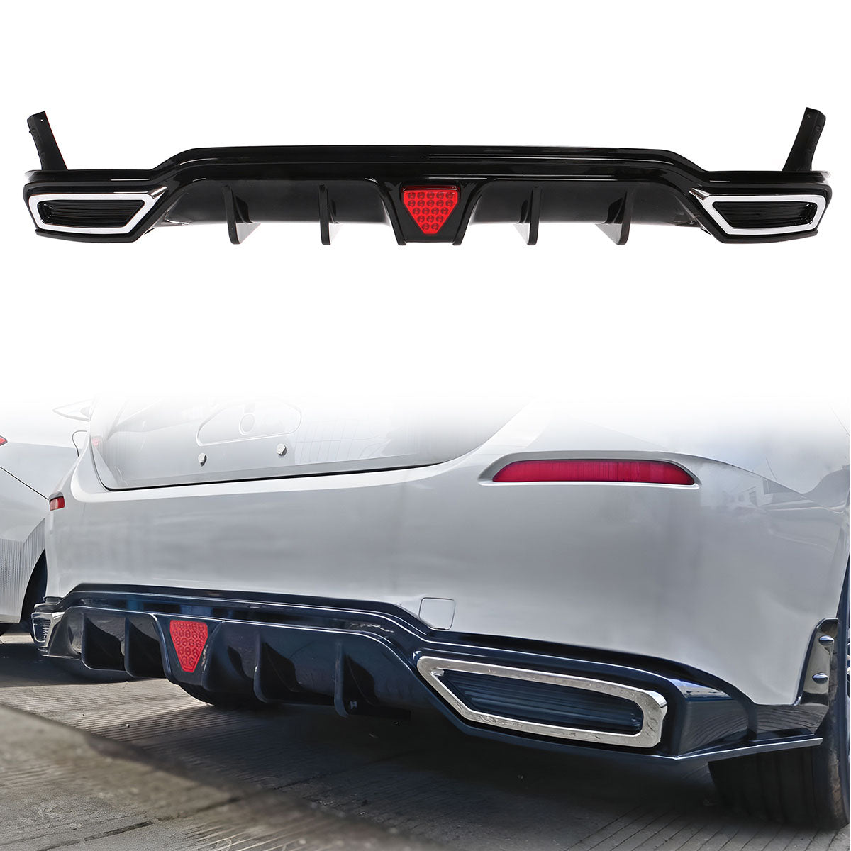 2022-2024 Honda Civic Rear Diffuser Lip W/ Corner Spats PP