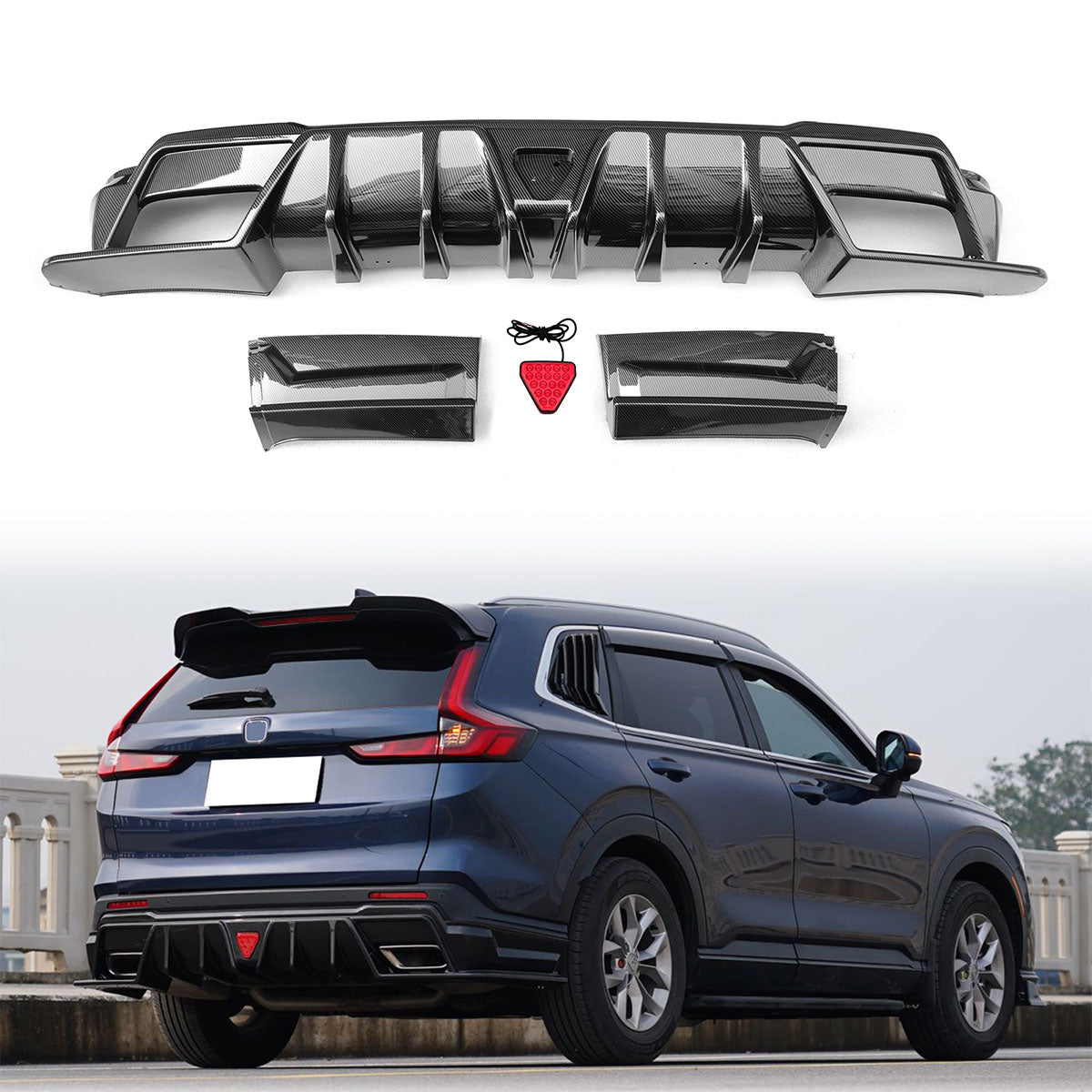 2023-2025 Honda CR-V Rear Diffuser Lip W/ LED PP
