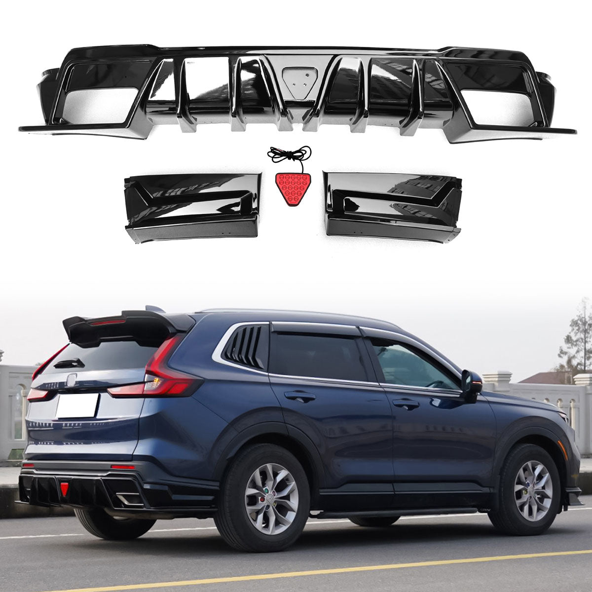 2023-2025 Honda CR-V Rear Diffuser Lip W/ LED PP
