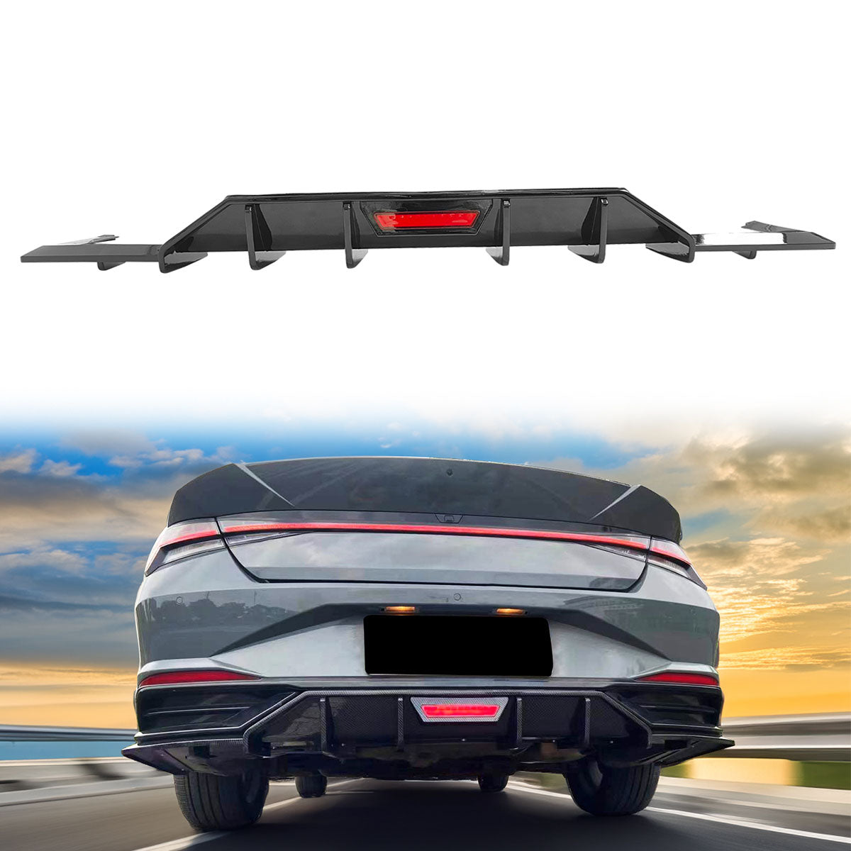 2021-2024 Hyundai Elantra 4DR Rear Bumper Diffuser PP