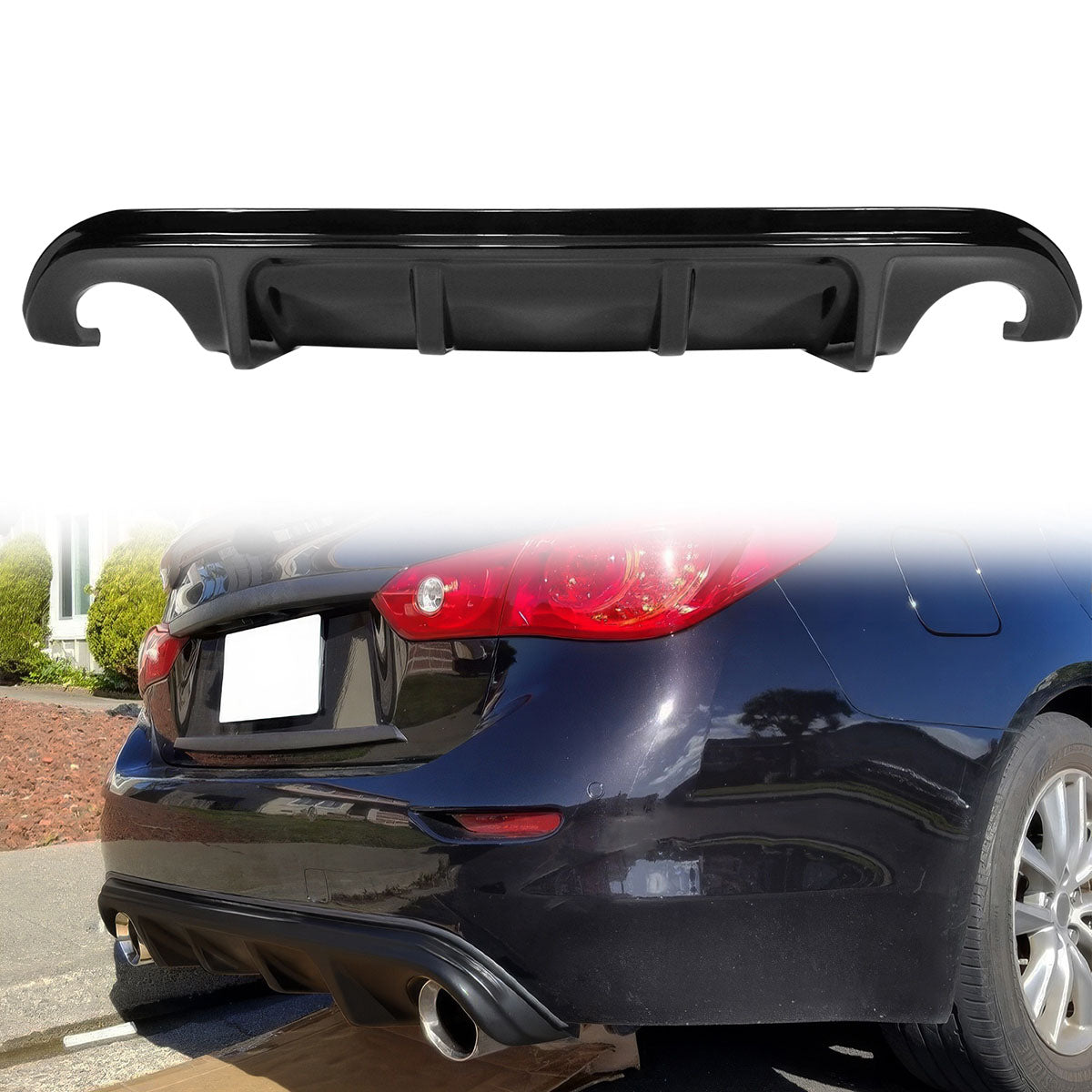 2014-2017 Infiniti Q50  Rear Bumper Diffuser Spoiler Lip  ABS Sedan