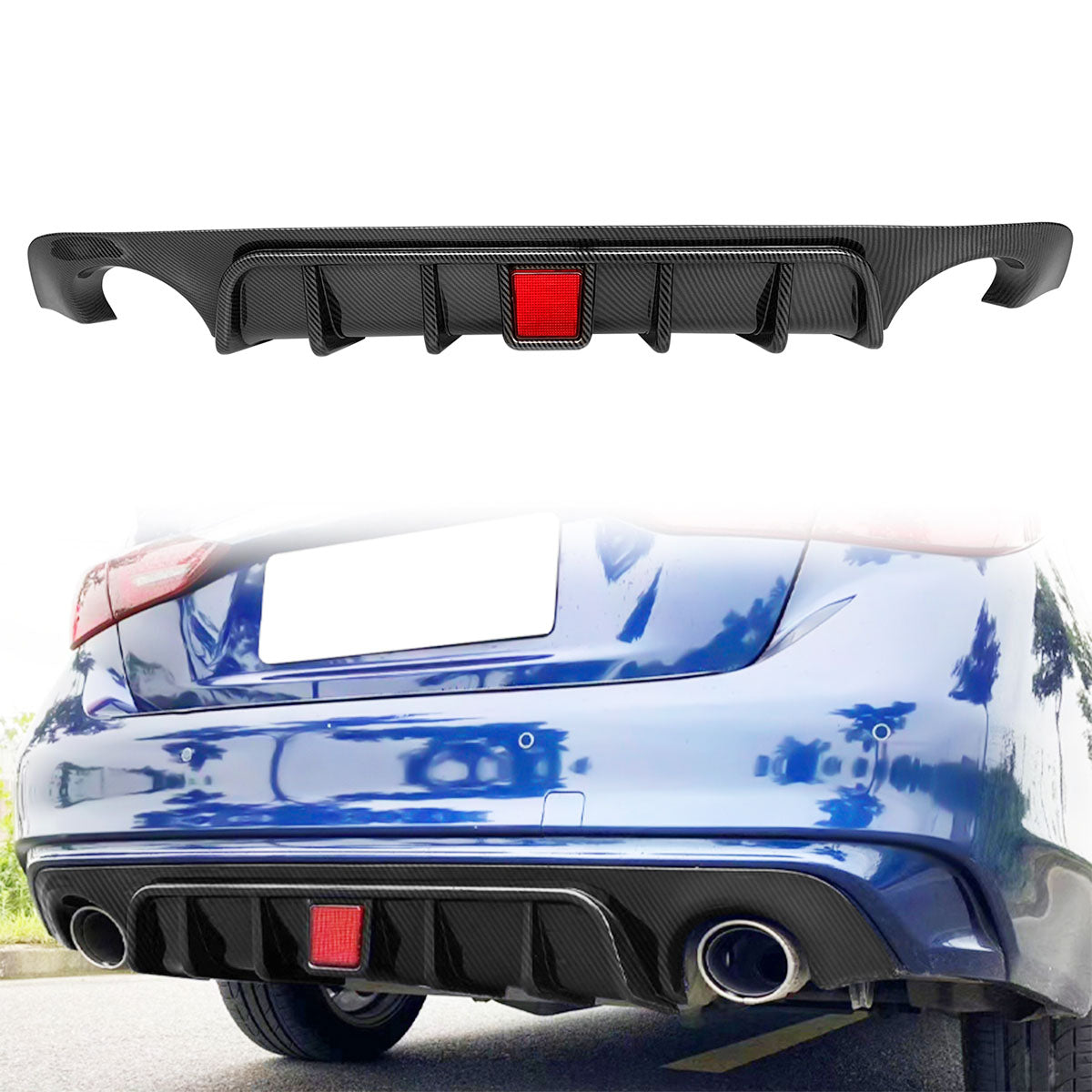 2018-2024 Infiniti Q50 LED Brake Light Rear Bumper Diffuser Lip PP