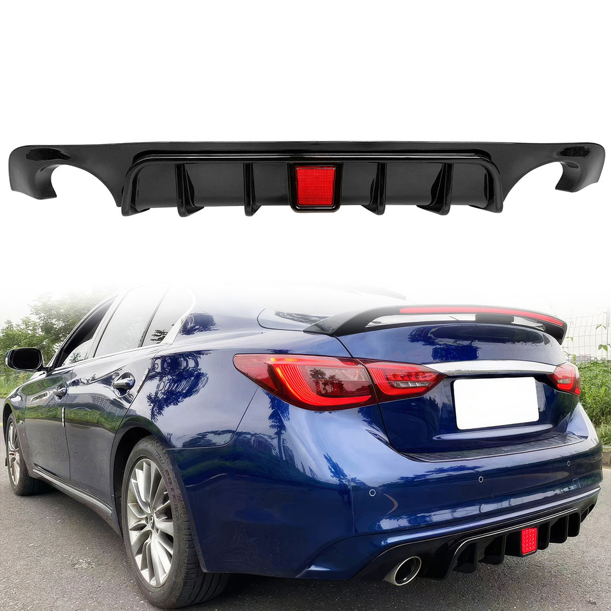 2018-2024 Infiniti Q50 LED Brake Light Rear Bumper Diffuser Lip PP