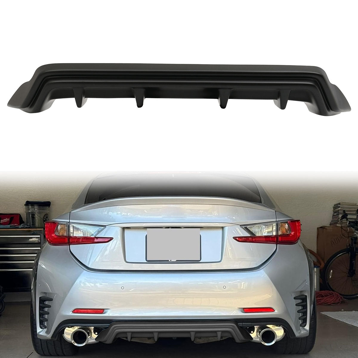 2015-2017 Lexus RC300 350 F-Sport Silkblaze Type Unpainted Diffuser PP
