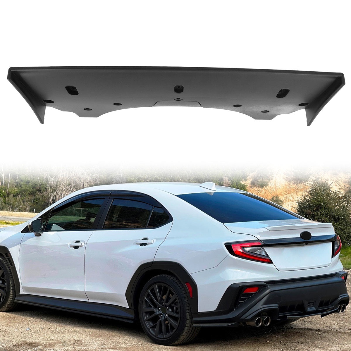 2022-2025 Subaru WRX Unpainted Black STI Style Rear Bumper Lip PP