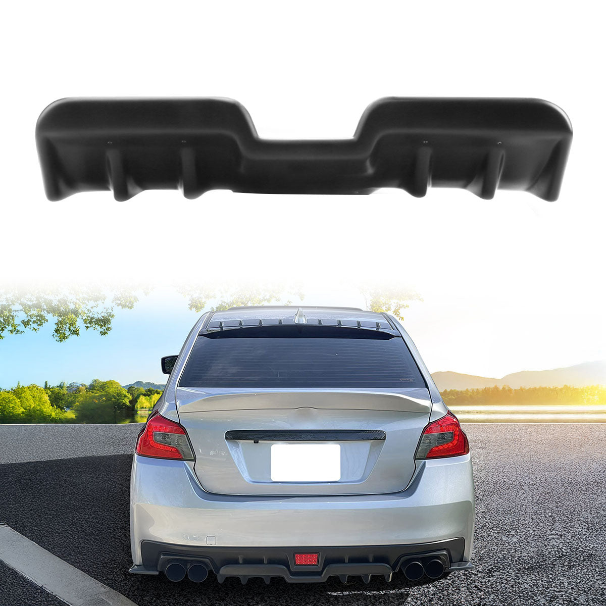 2015-2021 Subaru WRX STI Matte Black Rear Bumper Diffuser PP