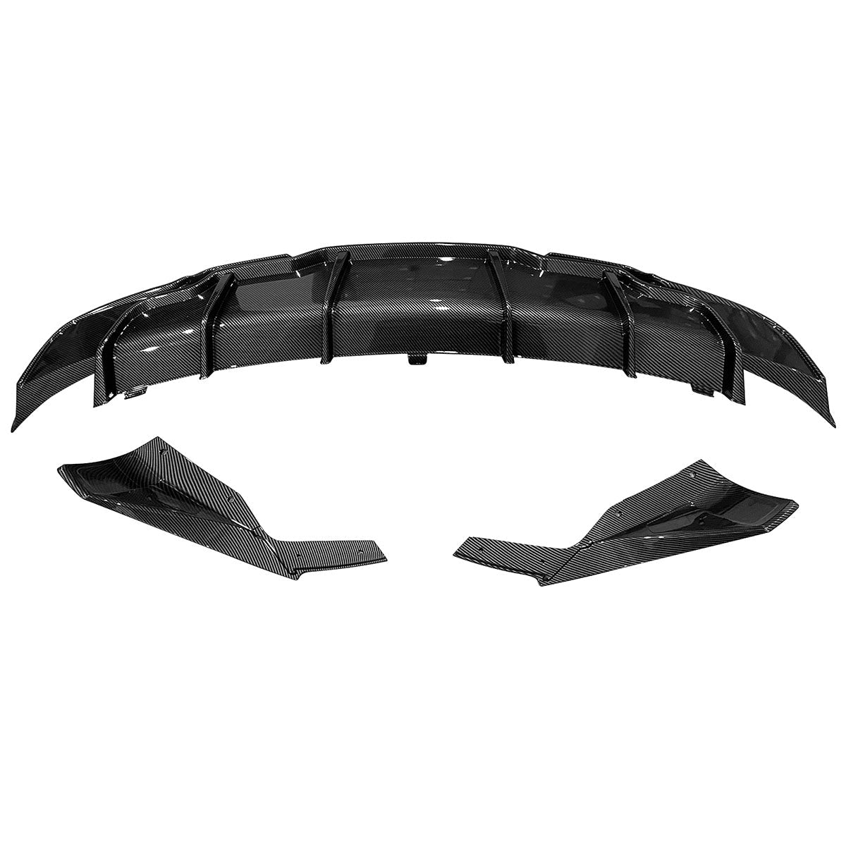 2017-2024 Tesla Model 3 Rear Diffuser with Aprons  IKON Style 3PC