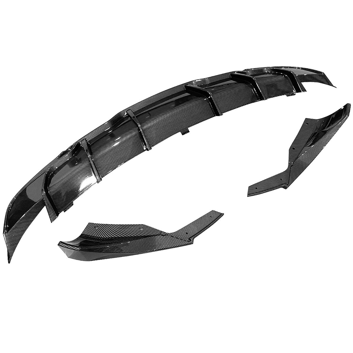 2017-2024 Tesla Model 3 Rear Diffuser with Aprons  IKON Style 3PC