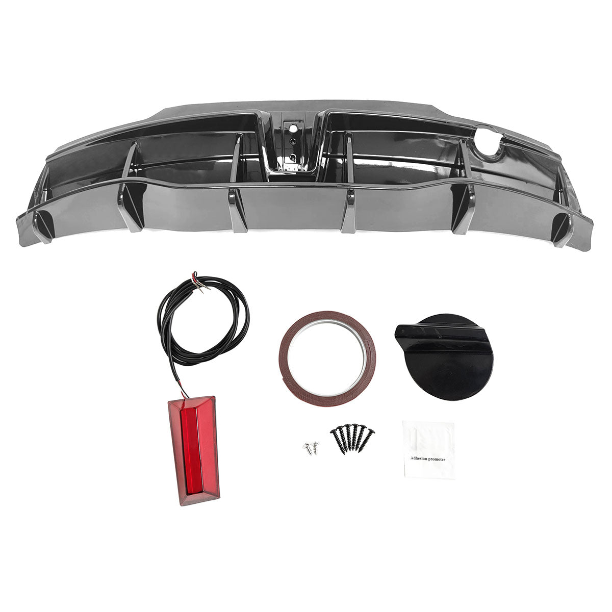 2020-2024 Tesla Model Y Rear Diffuser IKON Style W/ LED PP
