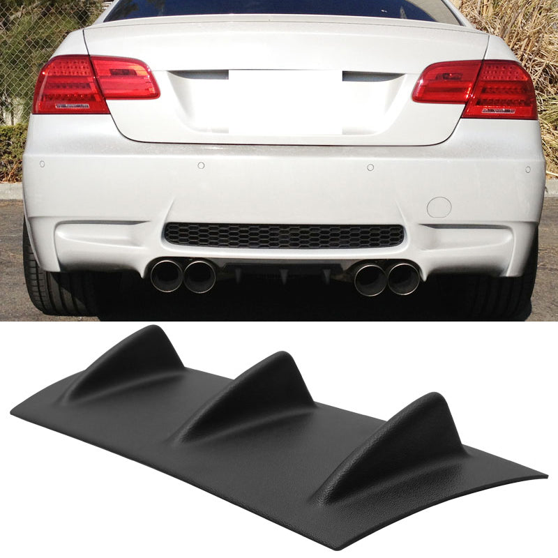 Universal 14" x 6" Ikon Style Matte Black Rear Bumper Lip Diffuser ABS