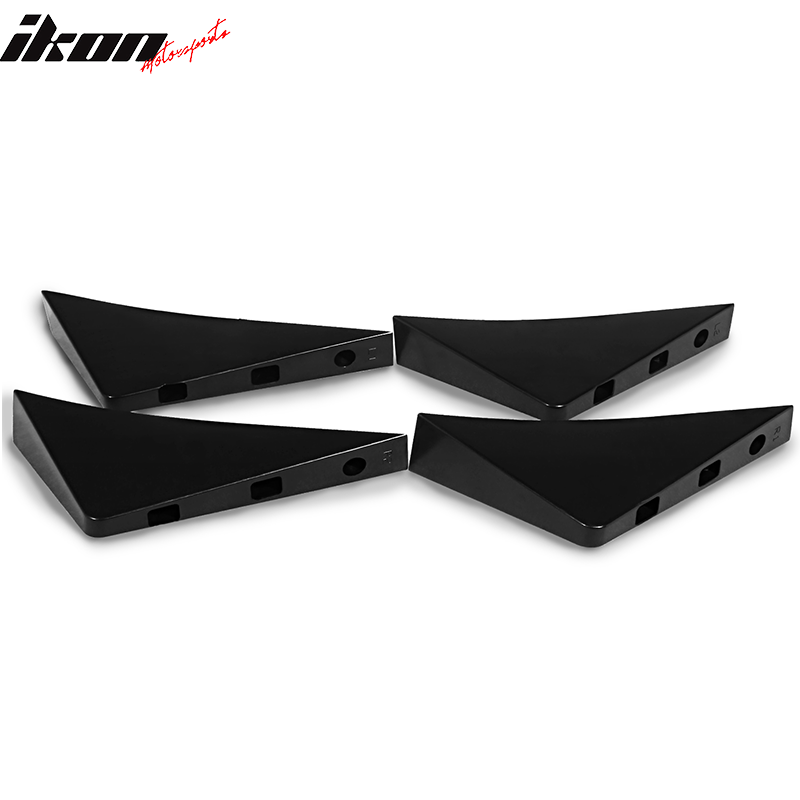 Universal Unpainted Rear Bumper Lip Lower Diffuser Shark Fins ABS 4PC