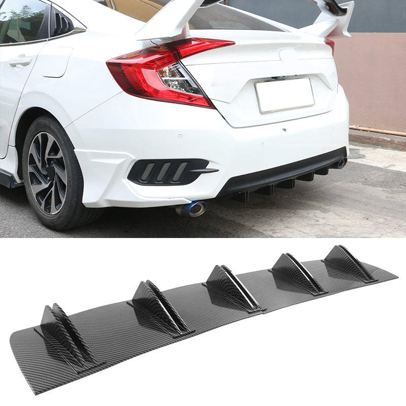 Universal Rear Bumper Diffuser Shark Fin 2PCS Design 33 PP