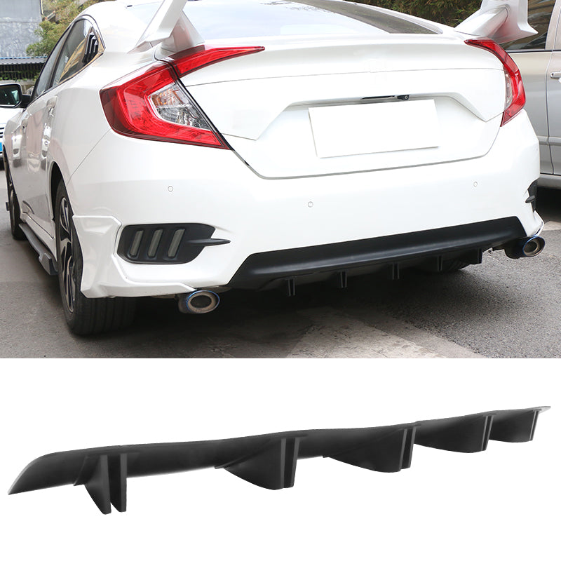 Universal Rear Bumper Diffuser Shark Fin 2PCS Design 33 PP