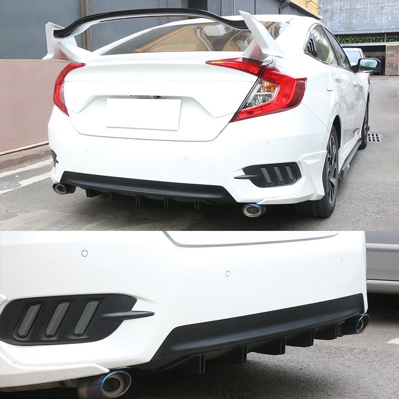 Universal Rear Bumper Diffuser Shark Fin 2PCS Design 33 PP