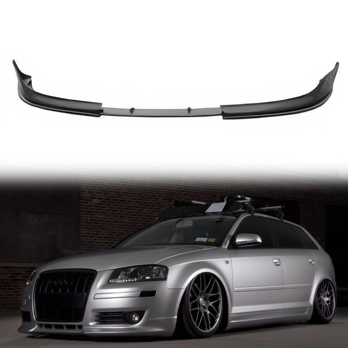 2006-2009 Audi A3 Euro Style Black Front Lip Spoiler & Splitter PU
