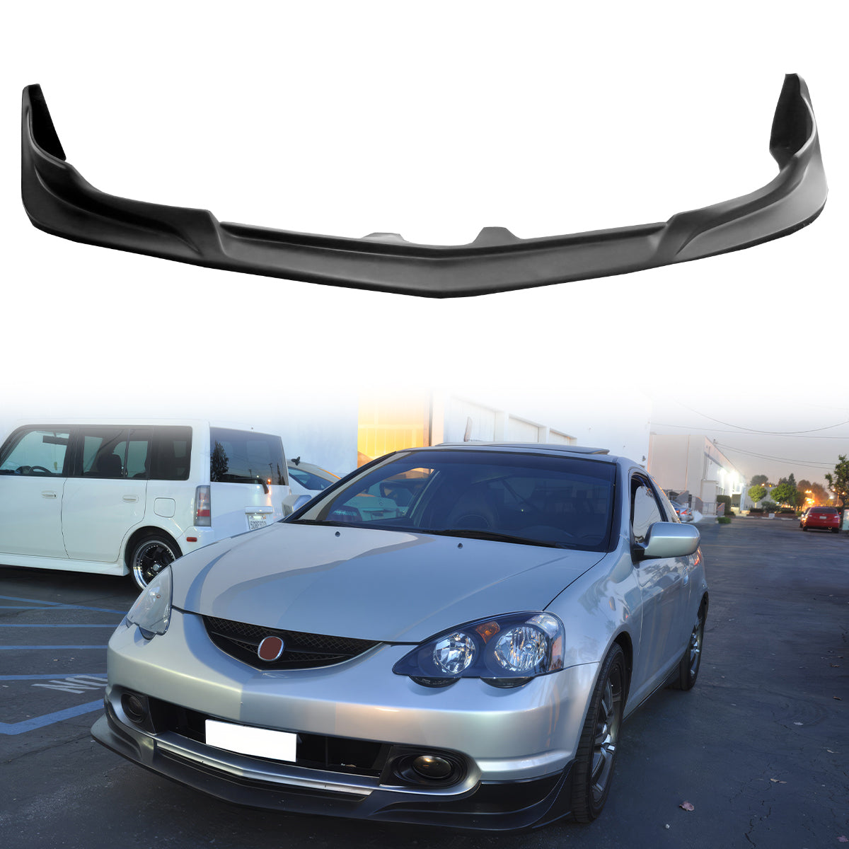 2002-2004 Acura RSX C-West Style Unpainted Black Front Bumper Lip PU