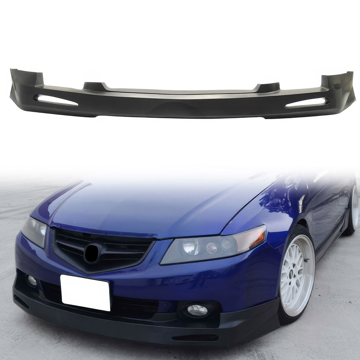 2004-2005 Acura TSX 4DR JDM Style Unpainted Black Front Bumper Lip PU