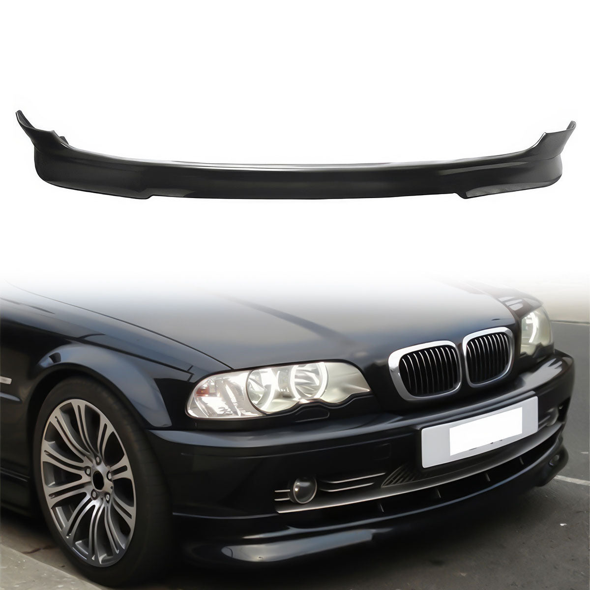 1999-2003 BMW E46 3 Series H Style Unpainted Black Front Bumper Lip PU