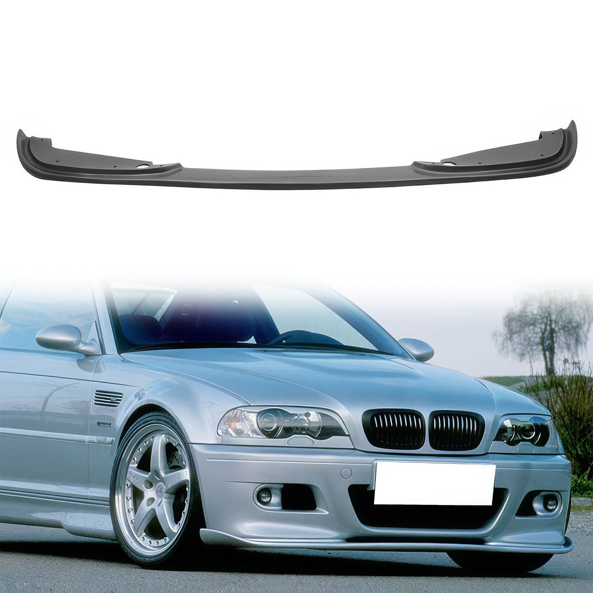 2001-2006 BMW E46 M3 H Style Unpainted Black Front Lip Splitter PU