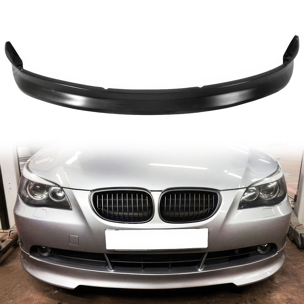 2004-2010 BMW E60 5 Series Sedan Unpainted Black Front Bumper Lip PU