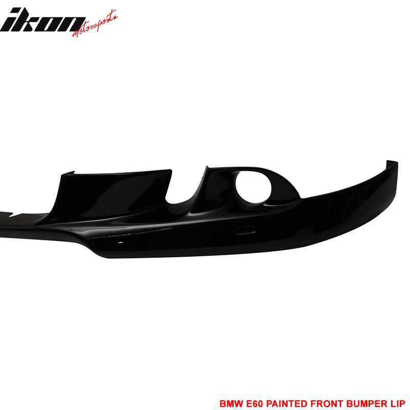 2004-2007 BMW E60 A Style Painted #668 Jet Black Front Bumper Lip PU