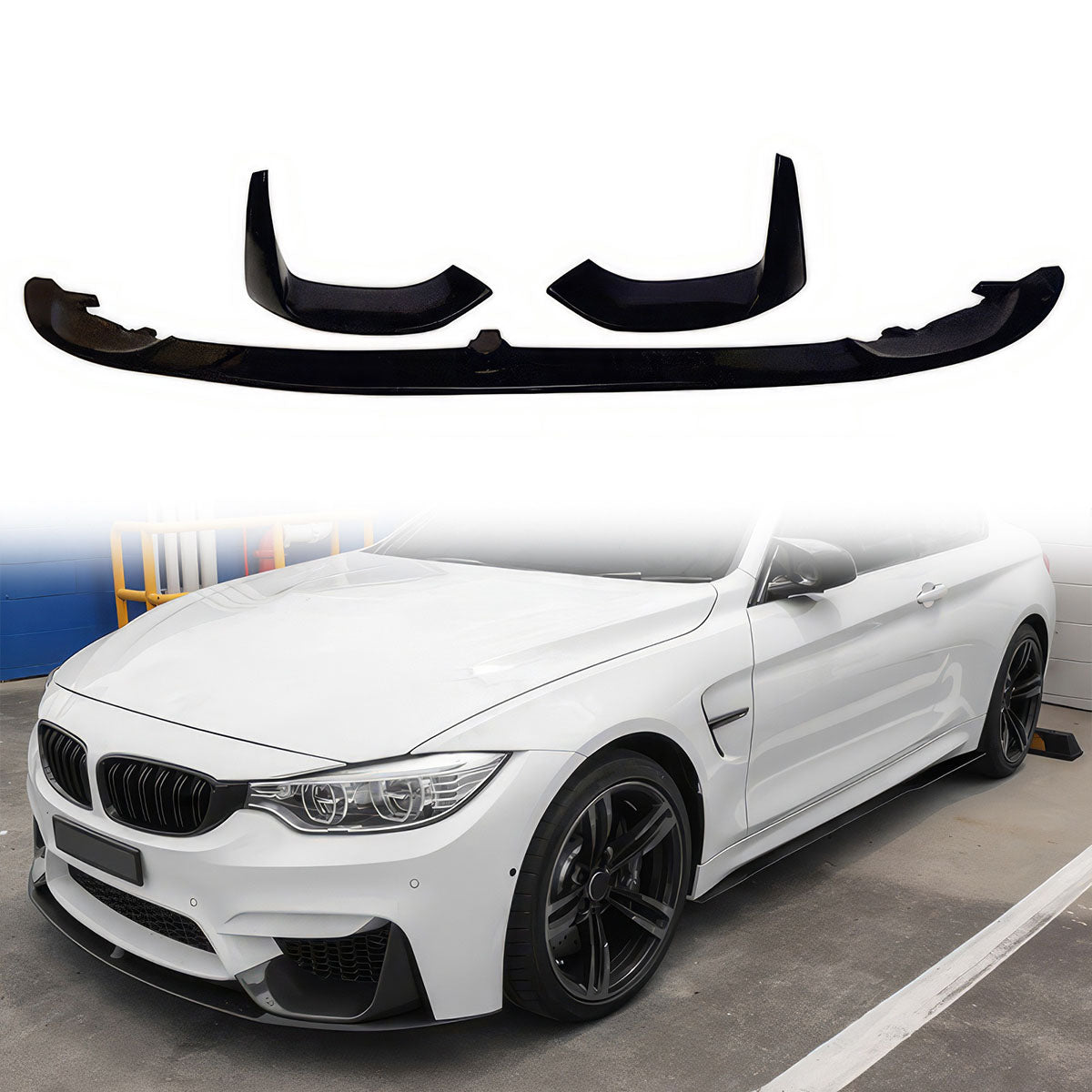 2015-2020 BMW F80 M3 F82 M4 P Style Unpainted PU Front Bumper Lip 3PC