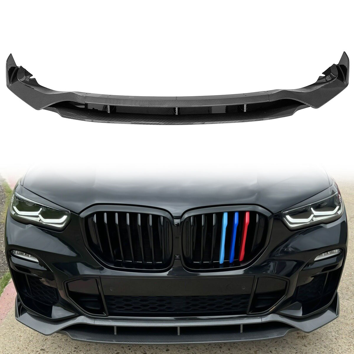 Fits 19-21 BMW  G05 X5 M Sport Front Bumper Lip Spoiler 4pc Gloss