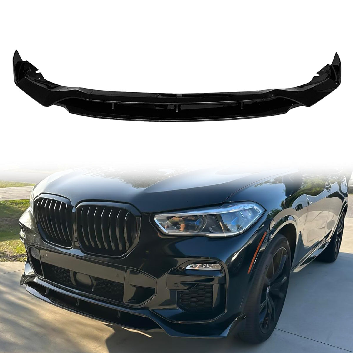 Fits 19-21 BMW  G05 X5 M Sport Front Bumper Lip Spoiler 4pc Gloss