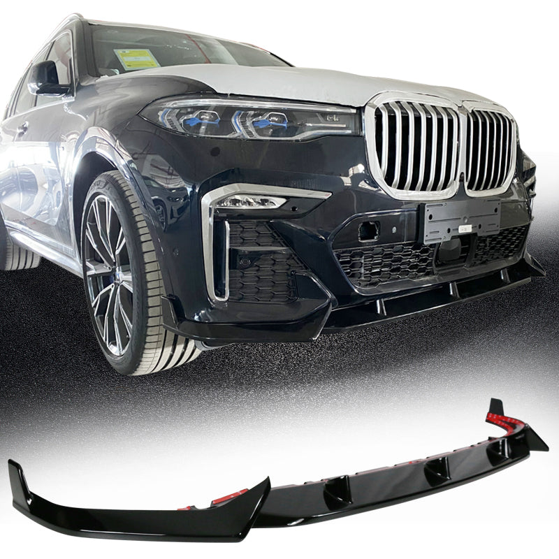 2019-2022 BMW G07 X7 M Sport Gloss Black ABS Front Bumper Lip Spoiler