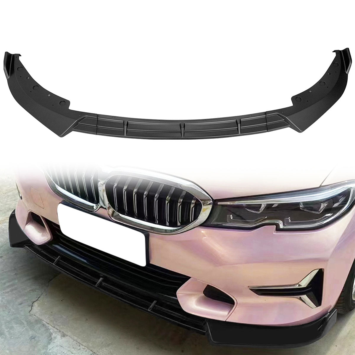 2019-2022 BMW G20 Sport Line 3PCS IKON Style Front Bumper Lip PP
