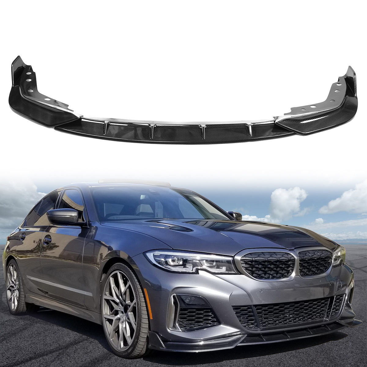 2019-2022 BMW G20 330i M Sport M340i 3PC Front Bumper Lip PP