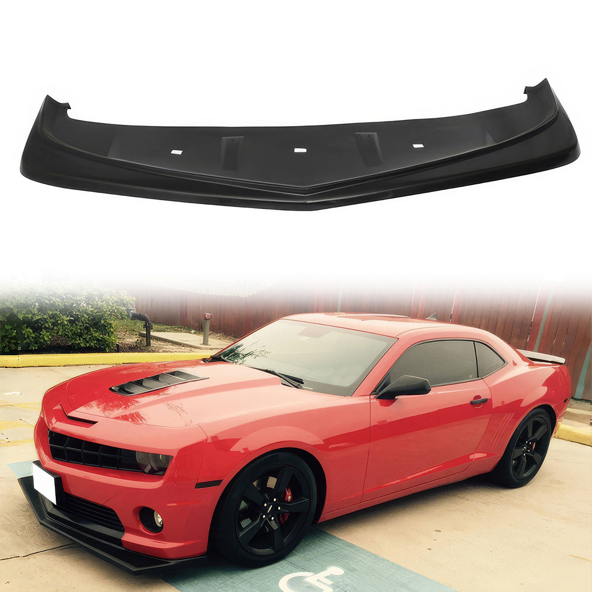 2010-2013 Camaro V8 SS Z28 Style Unpainted Black Front Bumper Lip PU