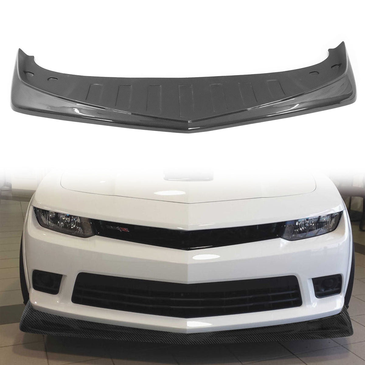 2014-2015 Chevy Camaro SS Z28 Style Front Bumper Lip Carbon Fiber CF