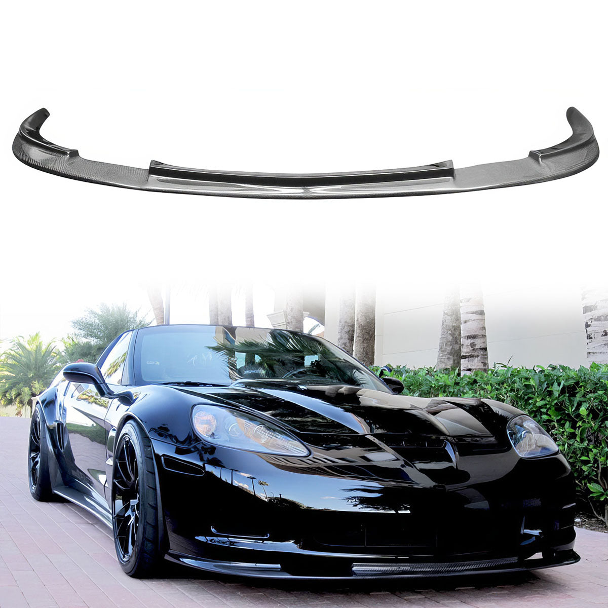 2005-2013 Chevy Corvette C6 Z06 ZR1 Carbon Fiber Front Bumper Lip CF